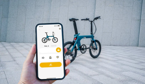 Intentando desbloquear la bicicleta eléctrica con la app Fiido.