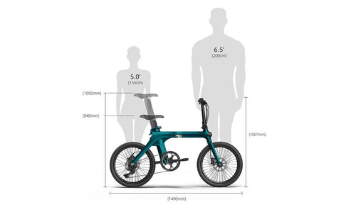 Diagrama de ajuste del asiento de la bicicleta eléctrica Fiido