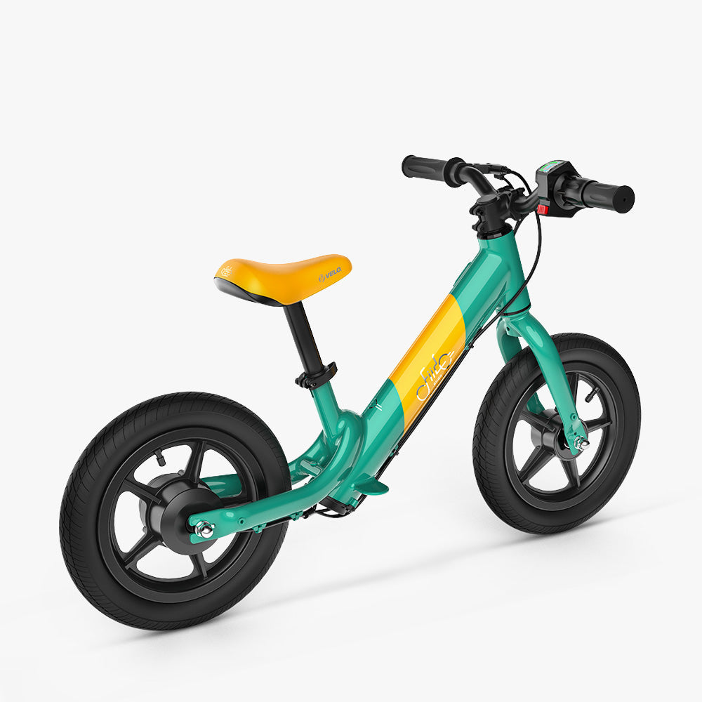 Vista lateral izquierda de la bicicleta eléctrica de equilibrio Fiido Kidz